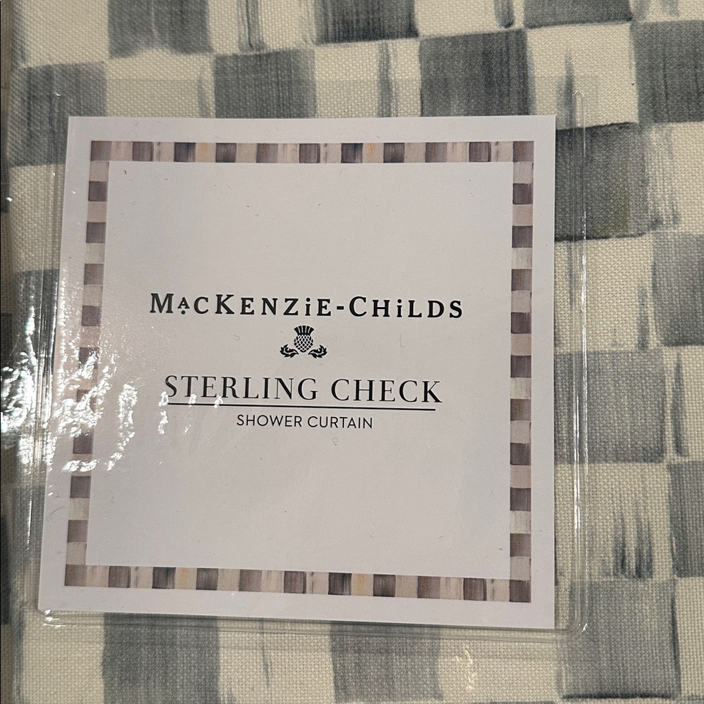 MacKenzie-Childs Sterling Check Shower Curtain NWT - Picture 6 of 7